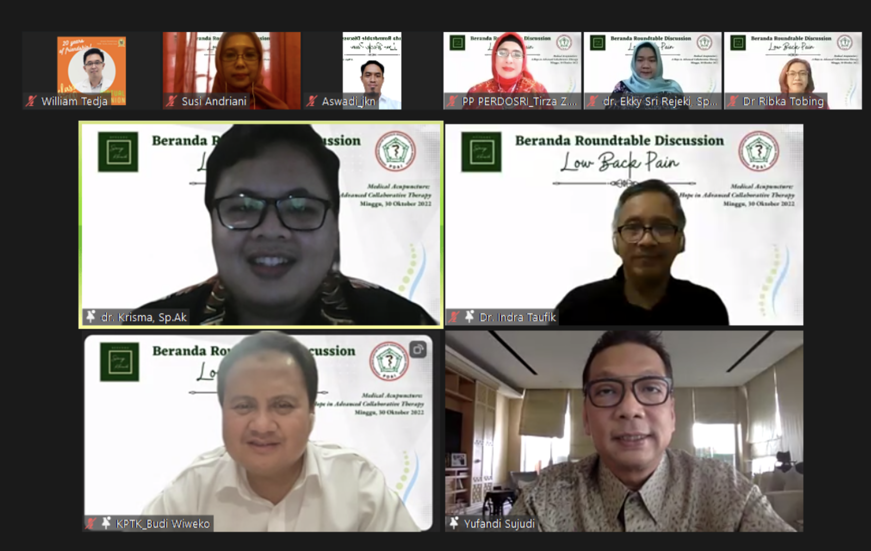 Roundtable Discussion Low Back Pain 30 Oktober 2022 - Perhimpunan Dokter Spesialis Akupunktur Medik Indonesia